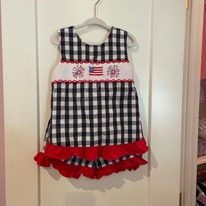 Kids Patriotic Checkered Matching Set